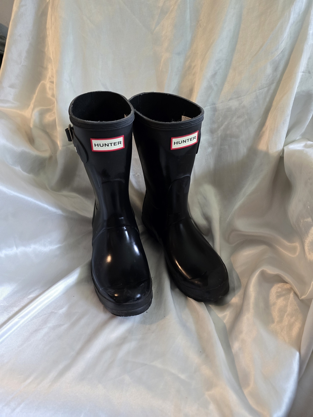 Hunter Woman's Black Waterproof Short Rain Boots